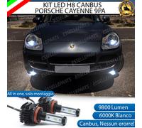 KIT FULL LED H11 9800 LM CANBUS FENDINEBBIA PORSCHE CAYENNE 9PA 6000K BIANCO