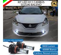 KIT FULL LED H11 CANBUS FENDINEBBIA SUZUKI BALENO 9800 LUMEN 6000K BIANCO