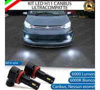 KIT FULL LED H11 FENDINEBBIA PER AIXAM SENSATION 6000K BIANCO 6000 LM CANBUS