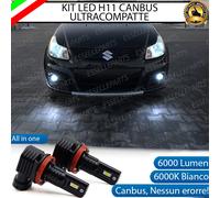KIT FULL LED H11 FENDINEBBIA PER SUZUKI SX4 6000K BIANCO 6000 LUMEN CANBUS