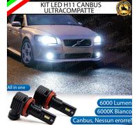 KIT FULL LED H11 FENDINEBBIA PER VOLVO S40 MK2 6000K BIANCO 6000 LM CANBUS