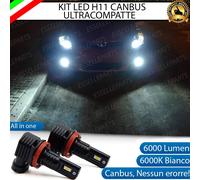 KIT FULL LED H11 FENDINEBBIA TOYOTA AURIS MK1 6000K BIANCO 6000 LUMEN CANBUS