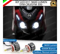 KIT FULL LED H11 SYM CRUISYM 300 6000K BIANCO CANBUS LED 360° 9600 LUMEN
