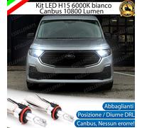KIT FULL LED H15 FORD TRANSIT CONNECT MK3 CANBUS NO AVARIA LUCI 6000K BIANCO