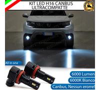 KIT FULL LED H16 FENDINEBBIA DACIA DUSTER MK2 6000K BIANCO 6000 LUMEN ALL IN ONE