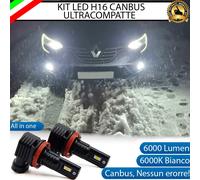 KIT FULL LED H16 FENDINEBBIA PER RENAULT MEGANE MK4 6000K 6000 LUMEN ALL IN ONE