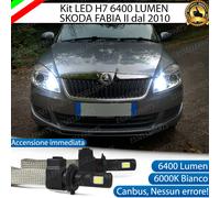 KIT FULL LED H7 ABBAGLIANTE 6000K CANBUS SKODA FABIA II dal 2010 LENTICOLARE