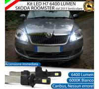 KIT FULL LED H7 ABBAGLIANTE 6000K CANBUS SKODA ROOMSTER DAL 2011 LENTICOLARE