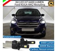 KIT FULL LED H7 CANBUS FORD KUGA MK2 RESTYLING 6000K XENON 6400 LUMEN NO ERROR