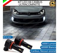 KIT FULL LED H8 FENDINEBBIA PER VW GOLF MK6 GTI E GTD 6000K BIANCO 6000 LUMEN