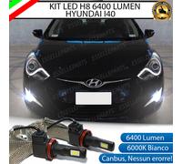 KIT FULL LED H8 HYUNDAI I40 FENDINEBBIA CANBUS 6400 LUMEN 6000K BIANCO GHIACCIO