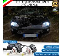 KIT FULL LED HB3 9005 CANBUS 360° JAGUAR XK8 LENTICOLARE 9600 LUMEN 6000K