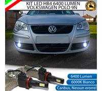 KIT FULL LED HB4 9006 VOLKSWAGEN POLO 9N 6000K CANBUS 6400 LUMEN FENDINEBBIA