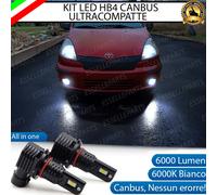 KIT FULL LED HB4 FENDINEBBIA PER TOYOTA YARIS VERSO 6000K BIANCO 6000 LM CANBUS