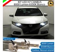 KIT FULL LED HONDA CIVIC 9 LED H7 6500K ABBAGLIANTE CANBUS 8000 LUMEN XENO