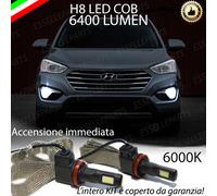KIT FULL LED HYUNDAI SANTA FE III LAMPADE H8 FENDINEBBIA CANBUS 6400L 6000K