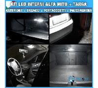 KIT FULL LED INTERNI ALFA ROMEO MITO COMPLETO BIANCO CANBUS + LED TARGA NO ERROR