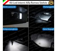 KIT FULL LED INTERNI COMPLETO ALFA ROMEO STELVIO CANBUS 6000K BIANCO GHIACCIO