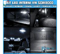 KIT FULL LED INTERNI COMPLETO BIANCO PER VOLKSWAGEN SCIROCCO VW NO ERRORE CANBUS