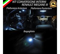 KIT FULL LED INTERNI MEGANE 3 III PLAFONIERA ANTERIORE+POSTERIORE+BAGAGLIAIO