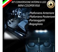 KIT FULL LED INTERNI MINI R50 PLAFONIERA ANT+POST+LUCE PORTAOGGETTI+BAGAGLIAIO