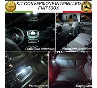 KIT FULL LED INTERNI PER FIAT 500X PLAFONIERA ANT + POST+PORTAOGGETTI+BAGAGLIAIO