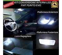 KIT FULL LED INTERNI PER PUNTO EVO ANTERIORE + POSTERIORE + BAGAGLIAIO 6000K