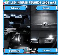 KIT FULL LED INTERNI PEUGEOT 2008 MK2 CONVERSIONE COMPLETA 6000K CANBUS NO ERROR