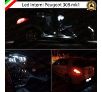 KIT FULL LED INTERNI PEUGEOT 308 MK1 CONVERSIONE COMPLETA + LUCI LED TARGA 6000K