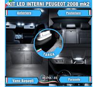 KIT FULL LED INTERNI + TARGA PEUGEOT 2008 MK2 CONVERSIONE COMPLETA 6000K CANBUS