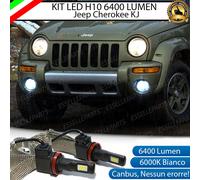 KIT FULL LED JEEP CHEROKEE KJ H10 FENDINEBBIA CANBUS 6400LM 6000K NO ERRORE