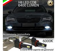KIT FULL LED SKODA SUPERB III LAMPADE H8 FENDINEBBIA CANBUS 6400L 6000K