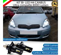 KIT FULL LED TOYOTA YARIS VERSO LED H4 6000K BIANCO GHIACCIO 100% NO ERROR