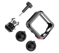Kit gabbia fotocamera, compatibile con GoPro, MAX 2 | Alloggiamento in alluminio con slitta fredda, copriobiettivo in silicone e adattatore accessorio
