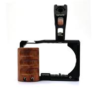 Kit gabbia ZVE10 compatibile per fotocamera Sony AlphaZV-E10 gabbia completa con impugnatura laterale in legno Tophandle Supporti per scarpe fredde Multile 1/4 3/8 foro filettato in alluminio