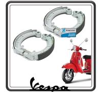 KIT GANASCE CEPPI FRENO FRENI ANTERIORI E POSTERIORI COMPLETO PER PIAGGIO VESPA PX 125-150 - VESPA PX 200 - VESPA PX TUTTI I MODELLI SENZA FRENO A DISCO ORIGINALE PIAGGIO.