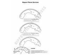 Kit ganasce freno PER Ford Ranger 2.5 D 4x4 57 KW 78 CV