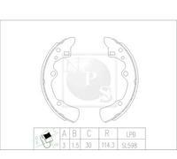 Kit ganasce freno PER Mazda 626 III 2.0 66 KW 90 CV