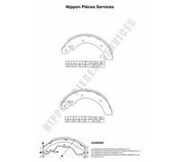 Kit ganasce freno PER Daewoo Korando 3.2 4x4 156 KW 212 CV