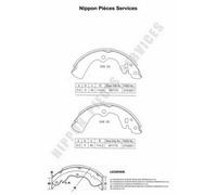 Kit ganasce freno PER Nissan Bluebird sw 2.0 D 43 KW 58 CV