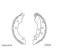 Kit ganasce freno PER Renault Kangoo 1.9 dCi 4x4 62 KW 84 CV