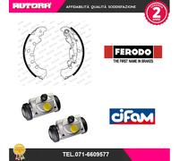 Kit ganasce freno post.+ 2 cilindretti freno (MARCA FERODO,CIFAM)..