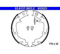 Kit ganasce, Freno stazionamento 03.0137-3023.2 ATE per MITSUBISHI JEEP PEUGEOT