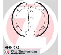 Kit ganasce, Freno stazionamento 10990.129.3 ZIMMERMANN per MERCEDES-BENZ