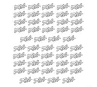 Kit Ganci Sicurezza Finestre Tempesta Argento | Design piatto invisibile, si fonde con per telaio, finitura argento, 1-11/16 pollici, estetica pulita(48 pcspack)