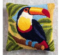 Kit Gancio A Scatto Per Adulti, Tucano 43X43Cm Kit Di Federe Per Cuscino Con E Gancio Fai Da Te,Ricamo A Punto Croce, La Creazione Di Cuscini, Latch Hook Pillowcase Making