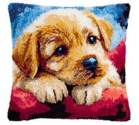Kit Gancio Di Chiusura Cuscino, Cane Animale Kit Ricamare Cuscini Federa,Cuscino Artigianato Fai Da Te Ricamo Gancio Di Chiusura Tappeto Ricamo,43x43cm