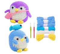 Kit gancio pinguino per principianti - Kit per uncinetto pinguino | Starter kit con video tutorial di istruzioni passo passo passo kit di avviamento per adulti con