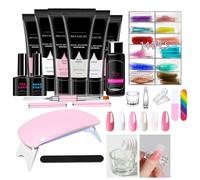 Kit gel per estensione unghie - Set manicure a sei colori Lampada UV Design portatile, Strumento professionale per unghie Compatto Durevole Leggero Collezione completa | Per viaggiare Viaggio d'affari