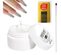 Kit gel per extension trasparente - Gel per extension con base in carta | Riparazione unghie screpolate | Adesivo adesivo per unghie | Addensante protettivo rinforzante a lunga durata da 15 ml per la
